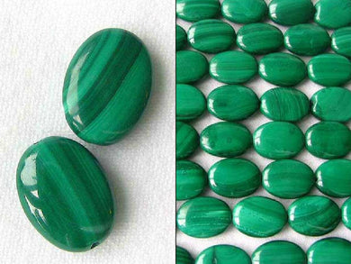 2 AAA Natural Malachite 15x12mm Oval Focal Beads 008674 - PremiumBead Primary Image 1