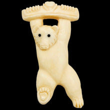 Load image into Gallery viewer, Waterbuffalo Bone Performing Bear | 58x32x6mm | Cream | 1 Bead

