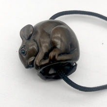 Load image into Gallery viewer, Hand Carved &amp; Signed Mouse Teak Ojime Netsuke Bead |  | Brown - PremiumBead Alternate Image 3
