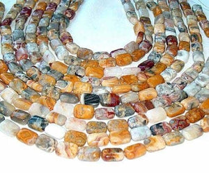 6 Golden Crazy Lace Agate Focal Rectangle Beads 8974 - PremiumBead Primary Image 1