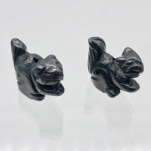 Load image into Gallery viewer, Nuts 2 Hand Carved Animal Hematite Squirrel Beads | 21.5x14x10mm | Graphite - PremiumBead Primary Image 1

