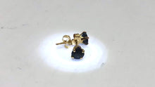 Load and play video in Gallery viewer, Blue Sapphire 14K Gold Earrings | 5mm | Blue | Stud |

