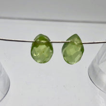 Load image into Gallery viewer, Peridot Faceted Briolette Beads Matched Pair | 2.4 cts each | Green | 9x6x5mm | - PremiumBead Alternate Image 3
