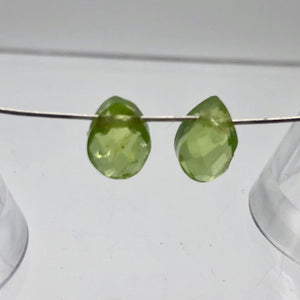 Peridot Faceted Briolette Beads Matched Pair | 2.4 cts each | Green | 9x6x5mm | - PremiumBead Alternate Image 3
