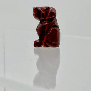 Brecciated Jasper Puppy Dog Figurine Worry Stone | 20x12x10mm | Red brown