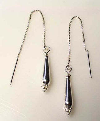 Sparkling Sterling Silver Earrings Ear Threaders 310560 - PremiumBead Primary Image 1