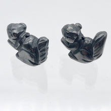 Load image into Gallery viewer, Nuts 2 Hand Carved Animal Hematite Squirrel Beads | 21.5x14x10mm | Graphite - PremiumBead Alternate Image 9
