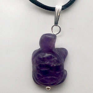 Amethyst Turtle Pendant Necklace | Semi Precious Stone Jewelry | Silver Pendant - PremiumBead Primary Image 1