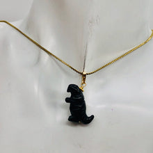 Load image into Gallery viewer, Blue Goldstone T- Rex Pendant Necklace | Semi Precious Stone Jewelry | 14kgf |
