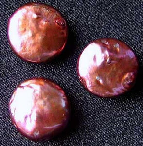 3 Sensational Pink Gold FW Coin Pearls 8317 - PremiumBead Primary Image 1