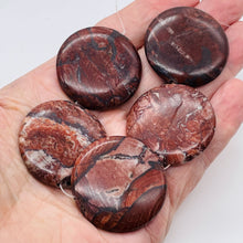Load image into Gallery viewer, Oregon Red Devil Jasper 40mm Coin Bead 8 inch Strand 9571HS
