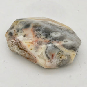 Crazy Lace Agate Carved Pendant Bead | 36x28x9mm | Gray White Orange |