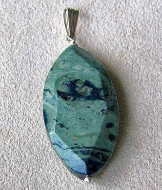 Exotic Green Kambaba Jasper & Silver Pendant 6736D - PremiumBead Primary Image 1