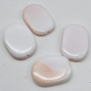 4 Pink Conch Shell 17x15x3mm Rounded Rectangle Beads 9833