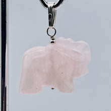 Load image into Gallery viewer, Trumpeting Rose Quartz Elephant &amp; Solid Sterling Silver Pendant 508570S
