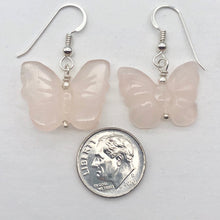 Load image into Gallery viewer, Flutter Rose Quartz Butterfly Sterling Silver Earrings | 1 1/4 inch long | - PremiumBead Alternate Image 6
