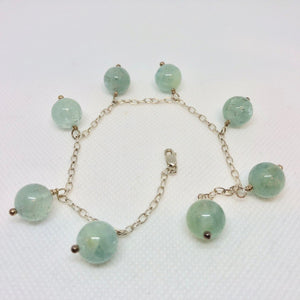 Blue/Green Aquamarine & Sterling Silver Bracelet 405213A - PremiumBead Primary Image 1