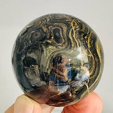 Load image into Gallery viewer, Stromatolite Scry Crystal Round Sphere | 55mm | Bronze/Black | 205g |1 Sphere |
