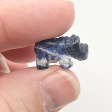 Load image into Gallery viewer, Adorable Sodalite Carved Blue Rhino Figurine Worry Stone | 20x13x8mm | Blue White - PremiumBead Primary Image 1
