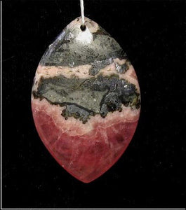 80cts Natural Red Rhodochrosite 43x28mm Pendant Bead - PremiumBead Alternate Image 4