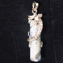 Load image into Gallery viewer, Dragon Sterling Silver Lapis | 2&quot; Long | Blue/Silver | 1 Pendant |
