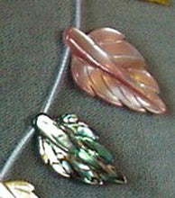 Load image into Gallery viewer, Abalone Pink and Golden Mother of Pearl Hand Carved Leaf Bead Strand 104321C - PremiumBead Alternate Image 3
