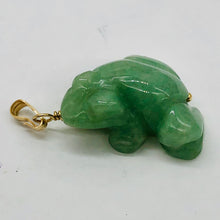 Load image into Gallery viewer, Aventurine Frog Pendant Necklace | Semi Precious Stone Jewelry | 14k Pendant

