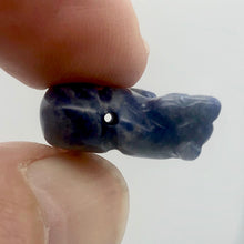Load image into Gallery viewer, Hand-Carved Natural Sodalite Bear Bead Figurine | 13x18x7mm | Blue White - PremiumBead Alternate Image 4
