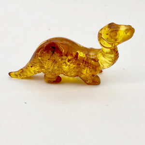 Natural Untreated Amber Hand Carved Diplodocus Dinosaur | 45x27x10mm | Figurine