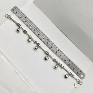 Love! Hearts & Bells Sterling Silver Charm Bracelet 6 3/4 inch Length - PremiumBead Alternate Image 4