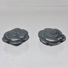 Load image into Gallery viewer, Bloomin&#39; Carved Hematite Rose Flower Figurine Worry Stone | 21x7mm | Silver Black - PremiumBead Alternate Image 11
