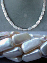 Load image into Gallery viewer, White Satin Rectangular Coin FW Pearl Strand 104454 - PremiumBead Alternate Image 3
