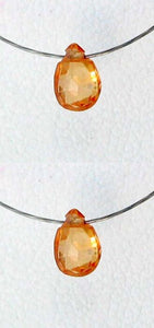 1 Golden Orange Sapphire Faceted Briolette Bead 6088 - PremiumBead Alternate Image 2