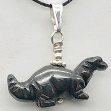 Load image into Gallery viewer, Hematite Diplodocus Dinosaur with Sterling Silver Pendant 509259HMS | 25x11.5x7.5mm (Diplodocus), 5.5mm (Bail Opening), 7/8&quot; (Long) | Grey - PremiumBead Primary Image 1
