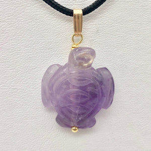 Majestic Hand Carved Amethyst Sea Turtle and 14K Gold Filled Pendant 509276AMD - PremiumBead Alternate Image 5