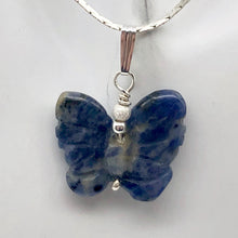 Load image into Gallery viewer, Semi Precious Stone Jewelry Flying Butterfly Pendant Necklace of Sodalite/Silver - PremiumBead Alternate Image 2
