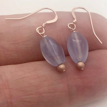 Load image into Gallery viewer, Blue Chalcedony Earrings with 14K Rose Gold Filled Ear Wires | 1&quot; Long |
