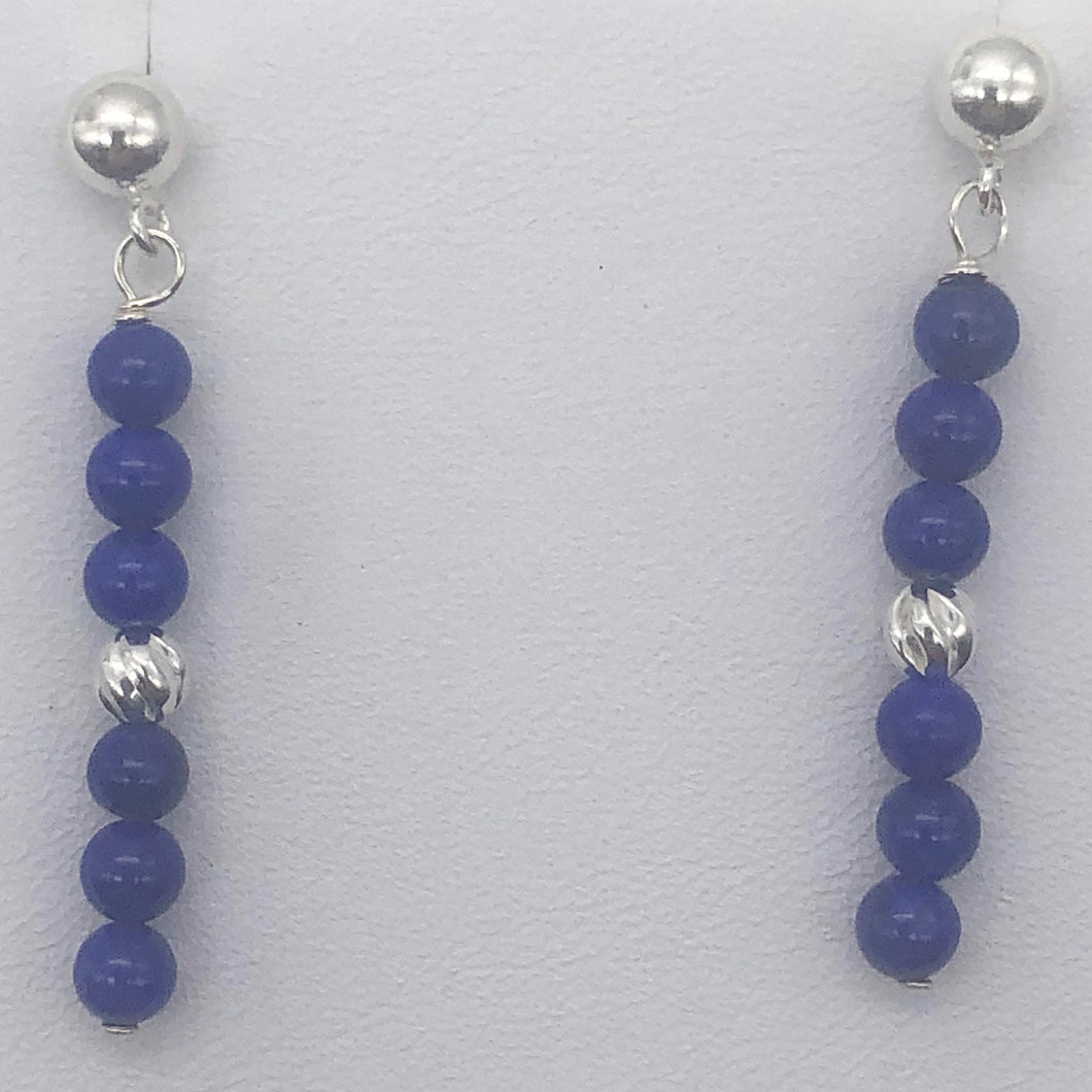 Natural AAA Lapis with Sterling Silver Stud Earrings | 1 1/2