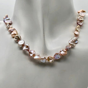 Ballerina Pink Rose Petal Keishi 18" Pearl Necklace with 14k gf pearl clasp.
