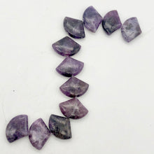 Load image into Gallery viewer, Natural Lepidolite Fan Bead Half-Strand | 25x18x6mm | Purple | Fan | 11 beads | - PremiumBead Alternate Image 3
