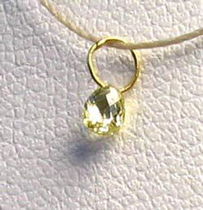 0.21cts Natural Canary 3x2.5x2mm Diamond 18K Gold Pendant 8798P - PremiumBead Alternate Image 2