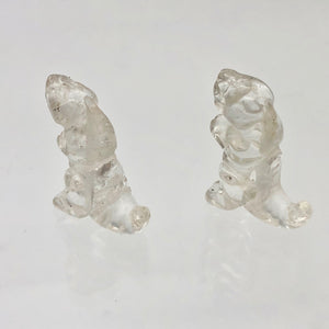 Hand Carved Quartz Tyrannosaurus Rex Figurine | 20x15x7mm | Clear - PremiumBead Alternate Image 6
