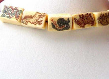 Load image into Gallery viewer, Rare Scrimshaw Chinese Zodiac Waterbuffalo 12 Bone Bead Set 104841B - PremiumBead Alternate Image 2
