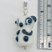 Load image into Gallery viewer, Lampwork Glass Sterling Silver Panda Pendant | 1 1/4&quot; Long | White/Black | 1 |
