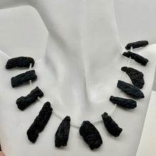 Load image into Gallery viewer, Princess of The Universe! Tektite Bead Strand| 26x9x8mm to 39x12x5mm| 21 Beads |
