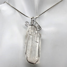 Load image into Gallery viewer, Kunzite Wire-Wrap Clear Crystal Sterling Silver Pendant | 2 1/4 Inch Long |
