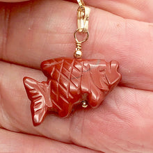 Load image into Gallery viewer, Jasper Koi Fish Pendant Necklace | Semi Precious Stone Jewelry | 14kgf Pendant | - PremiumBead Alternate Image 2
