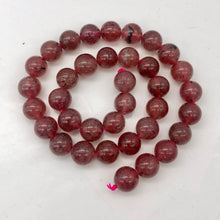 Load image into Gallery viewer, Strawberry Quartz w/Hematite Round | 11mm | Strawberry lilac | 36 Bead(s)
