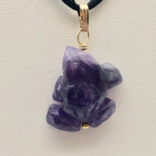 Load image into Gallery viewer, Amethyst Frog Pendant Necklace | Semi Precious Stone Jewelry | 14k Pendant - PremiumBead Alternate Image 5
