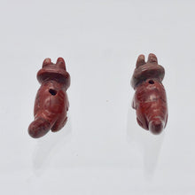 Load image into Gallery viewer, Dinosaur 2 Carved Brecciated Jasper Triceratops Beads | 22x12x8mm | Red - PremiumBead Alternate Image 8
